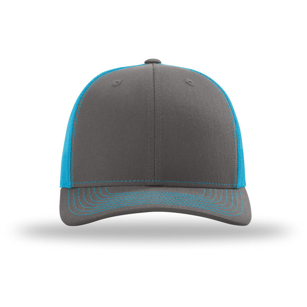 112-Charcoal/ Neon Blue