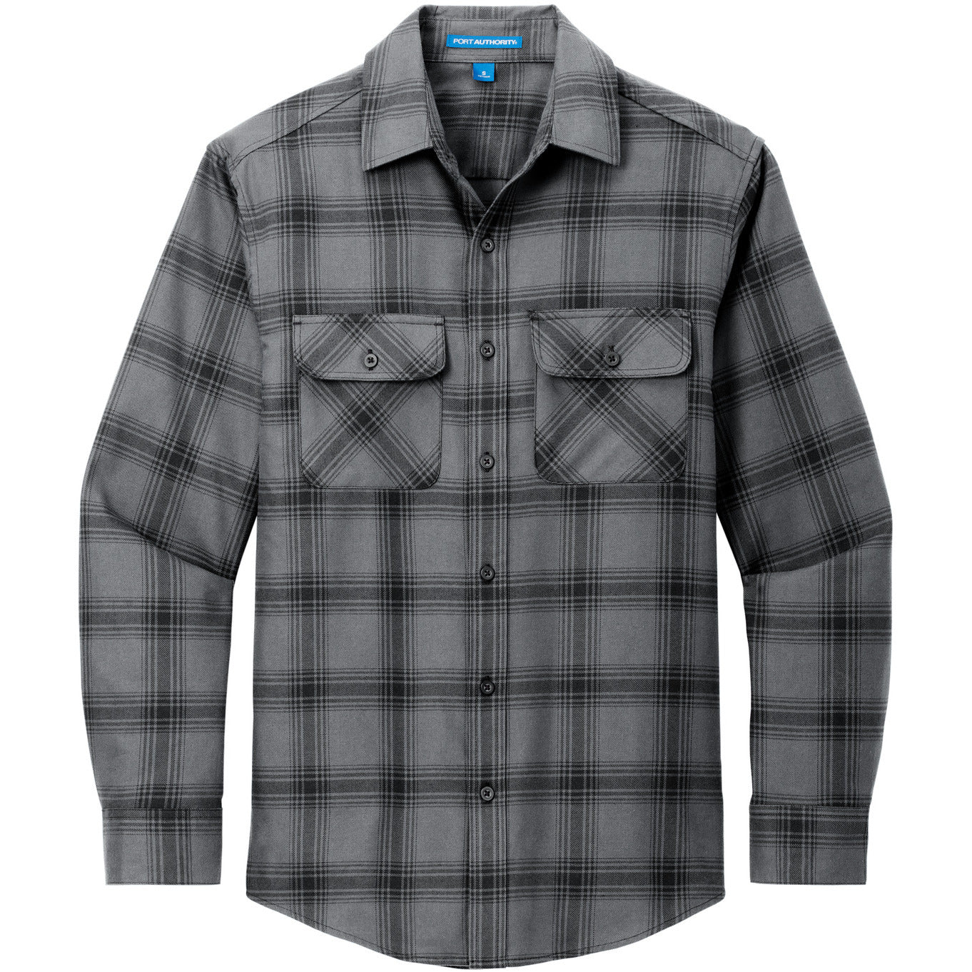 W668-Grey/ Black Open Plaid